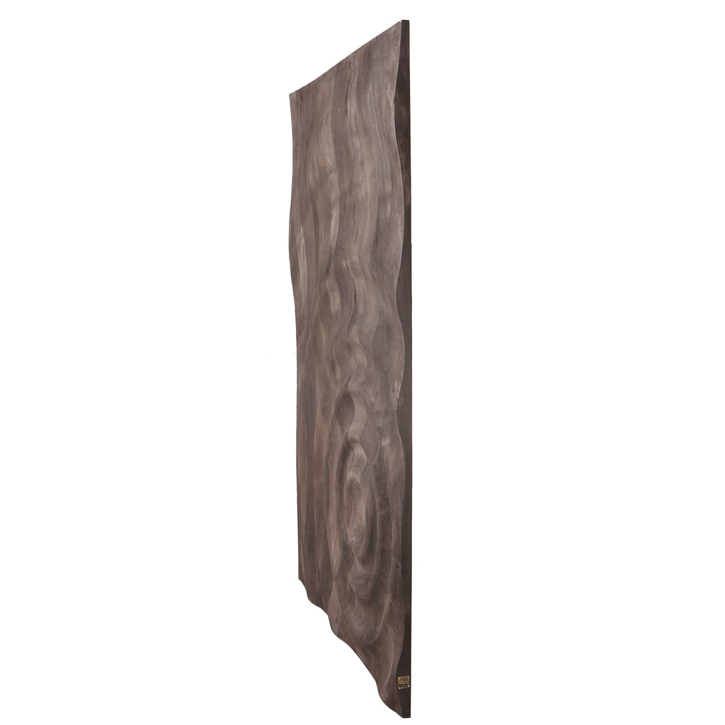 Mattin Brown mango wood circle wall panel rect PTMD - Wandpaneel - PTMD - livinglovely.nl