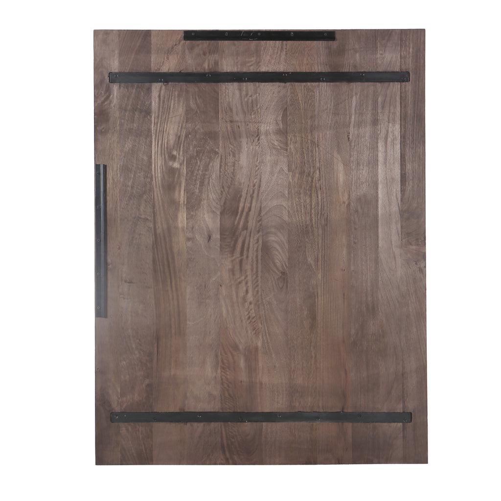 Mattin Brown mango wood circle wall panel rect PTMD - Wandpaneel - PTMD - livinglovely.nl