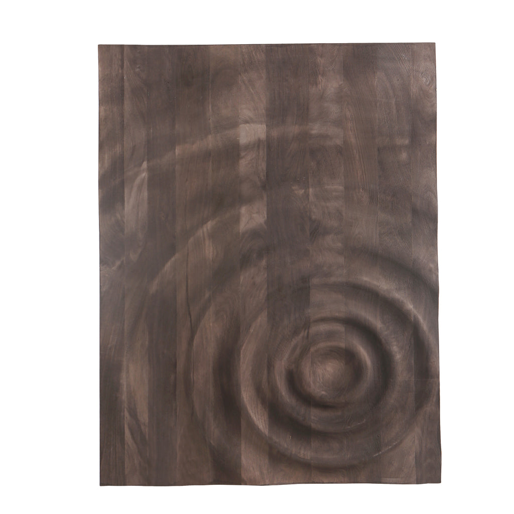 Mattin Brown mango wood circle wall panel rect PTMD - Wandpaneel - PTMD - livinglovely.nl