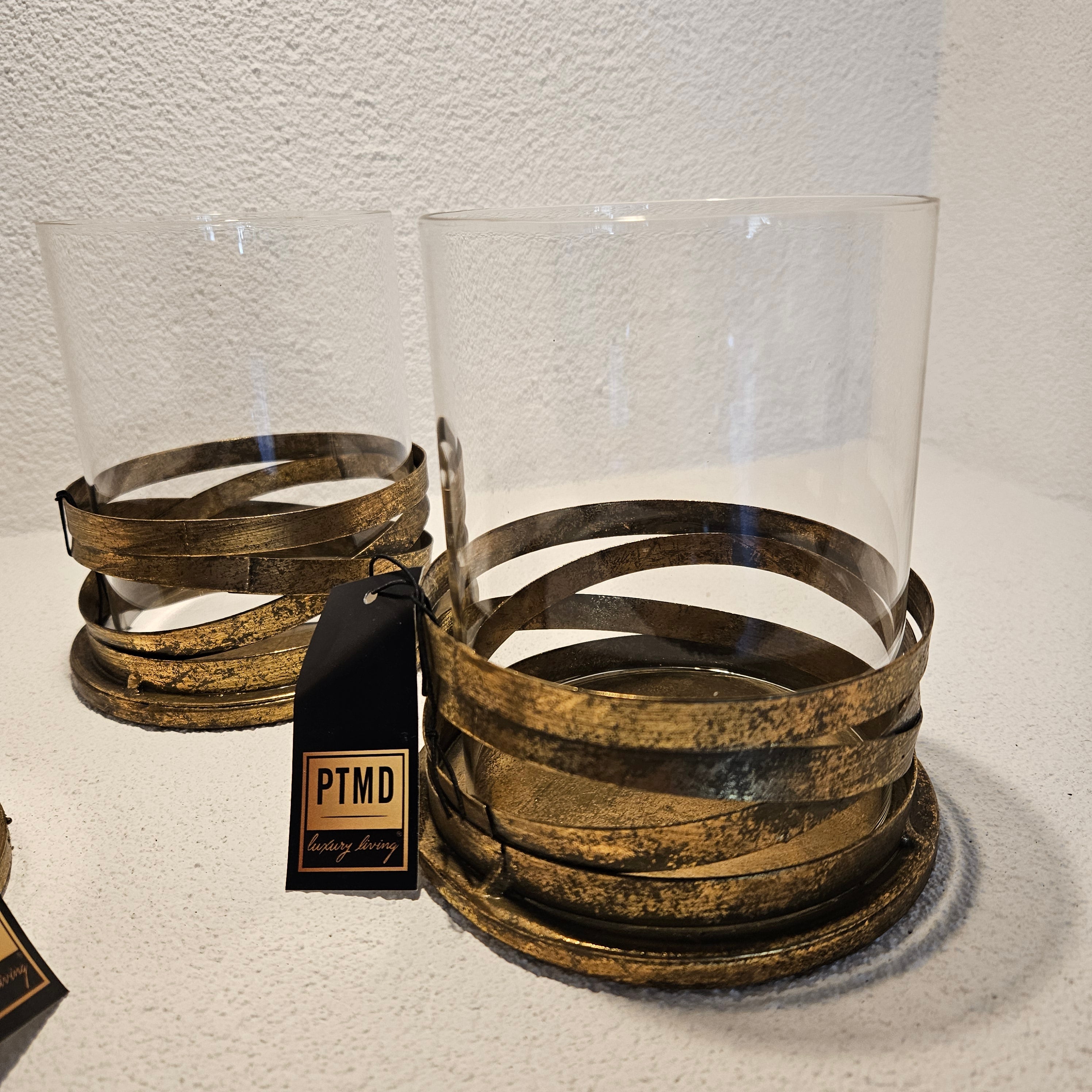 Messin Gold Windlicht PTMD - Windlicht - PTMD - livinglovely.nl