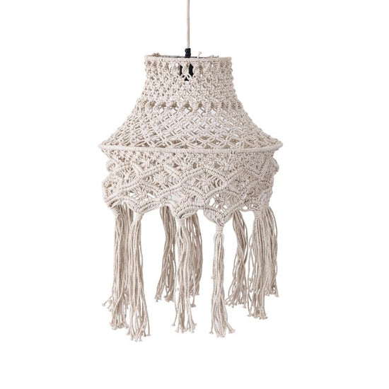 Milley Cream Cotton Macrame Hanglamp Round , Hanglamp , PTMD , livinglovely.nl