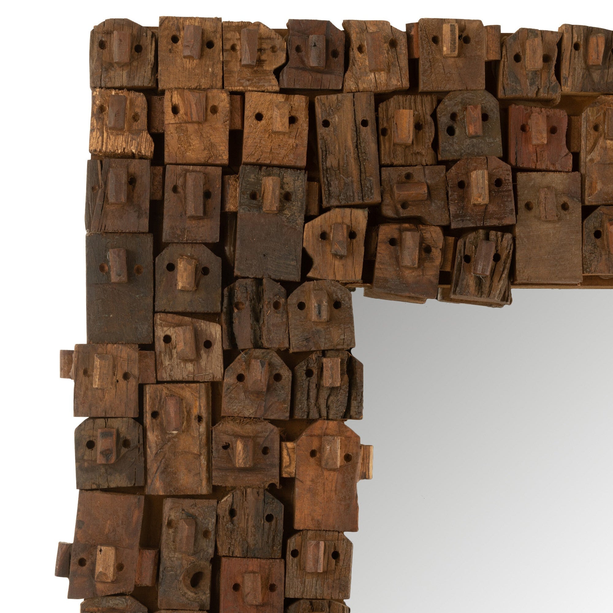 MIRROR SYMA RECYLCED WOOD/MIRROR NATURAL LARGE - - J-Line - livinglovely.nl