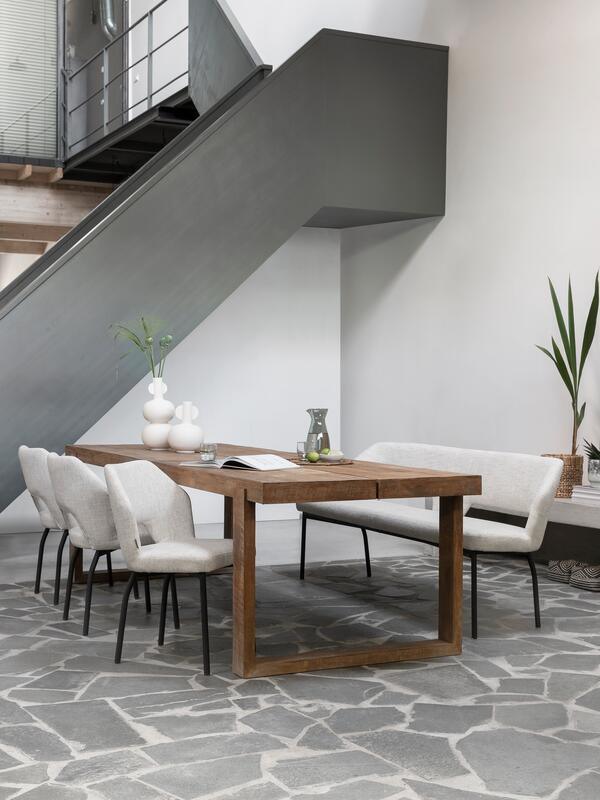 Must Living Eetkamerbank Bloom Polaris Naturel 150cm - Eetkamerbank - MUST Living - livinglovely.nl