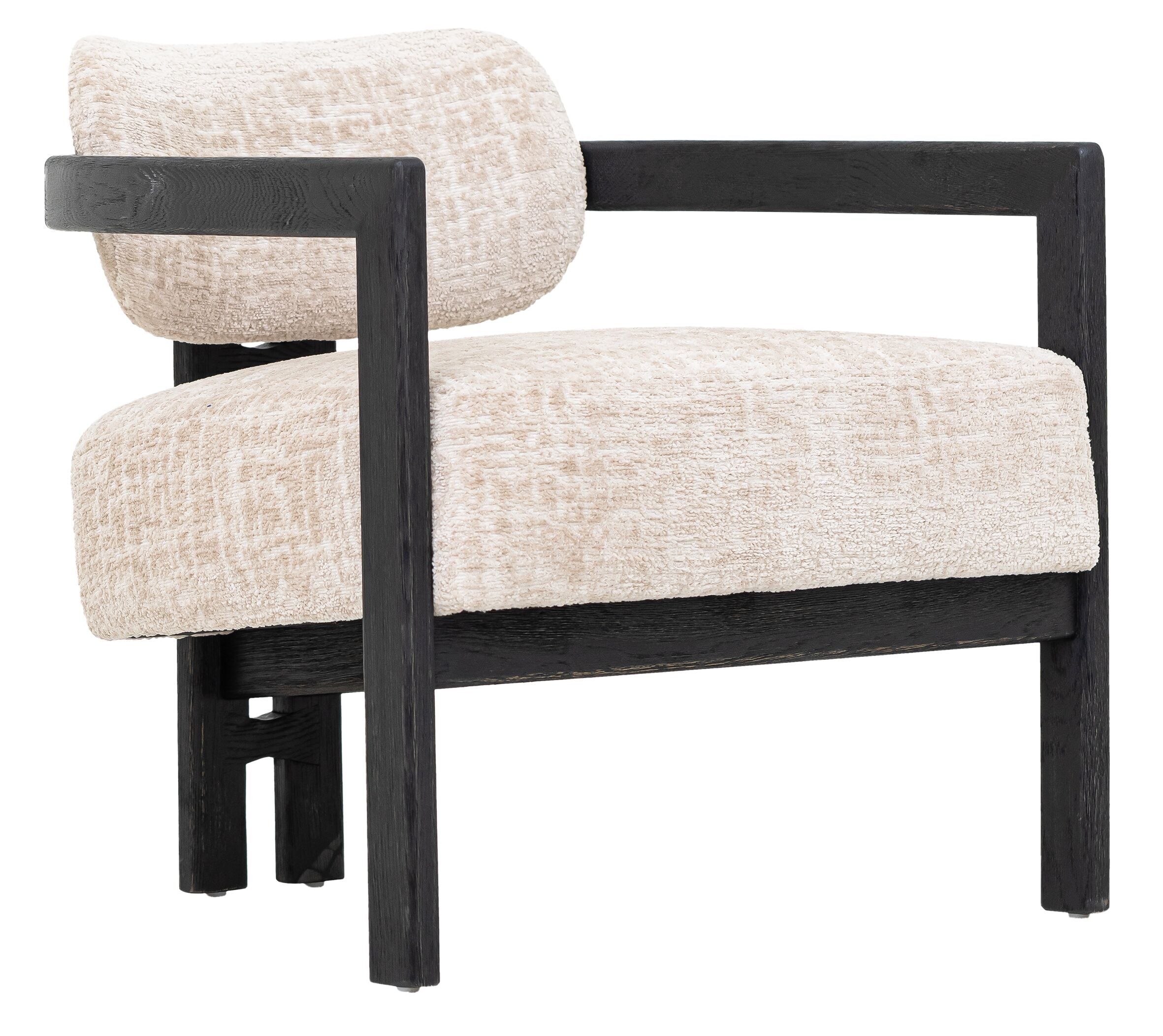 Must Living fauteuil Kelly Luxor Sand Zwart - Fauteuil - MUST Living - livinglovely.nl