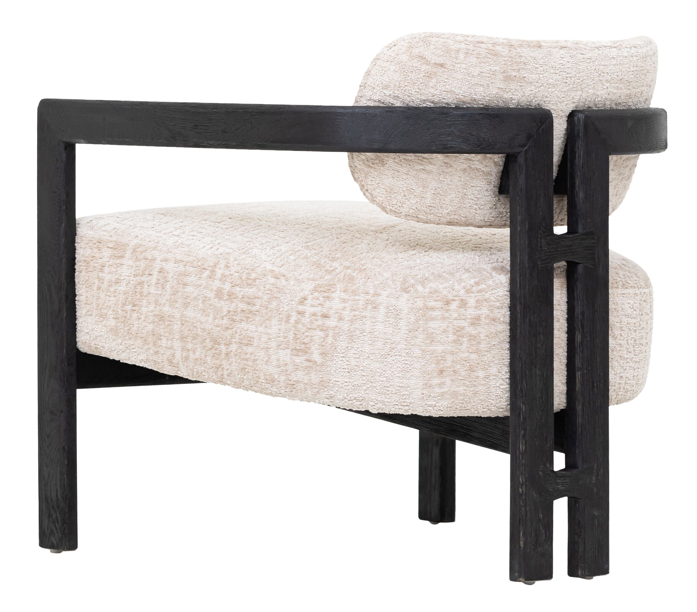 Must Living fauteuil Kelly Luxor Sand Zwart - Fauteuil - MUST Living - livinglovely.nl