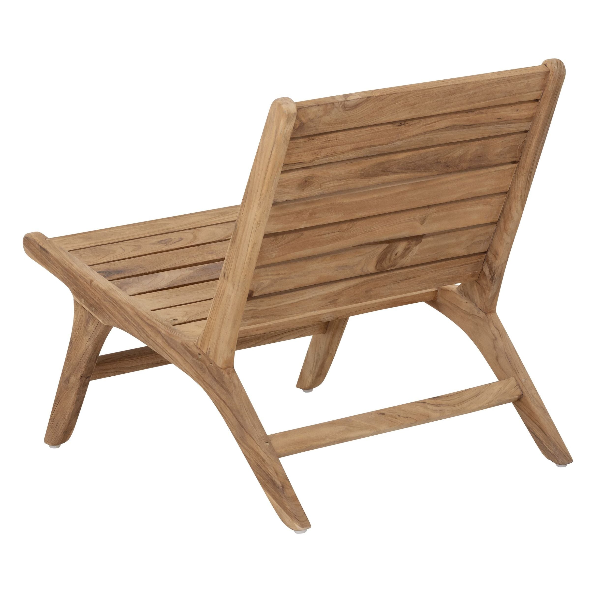 Lily fauteuil van MUST Living schuin van achteren, met zichtbare houtnerf