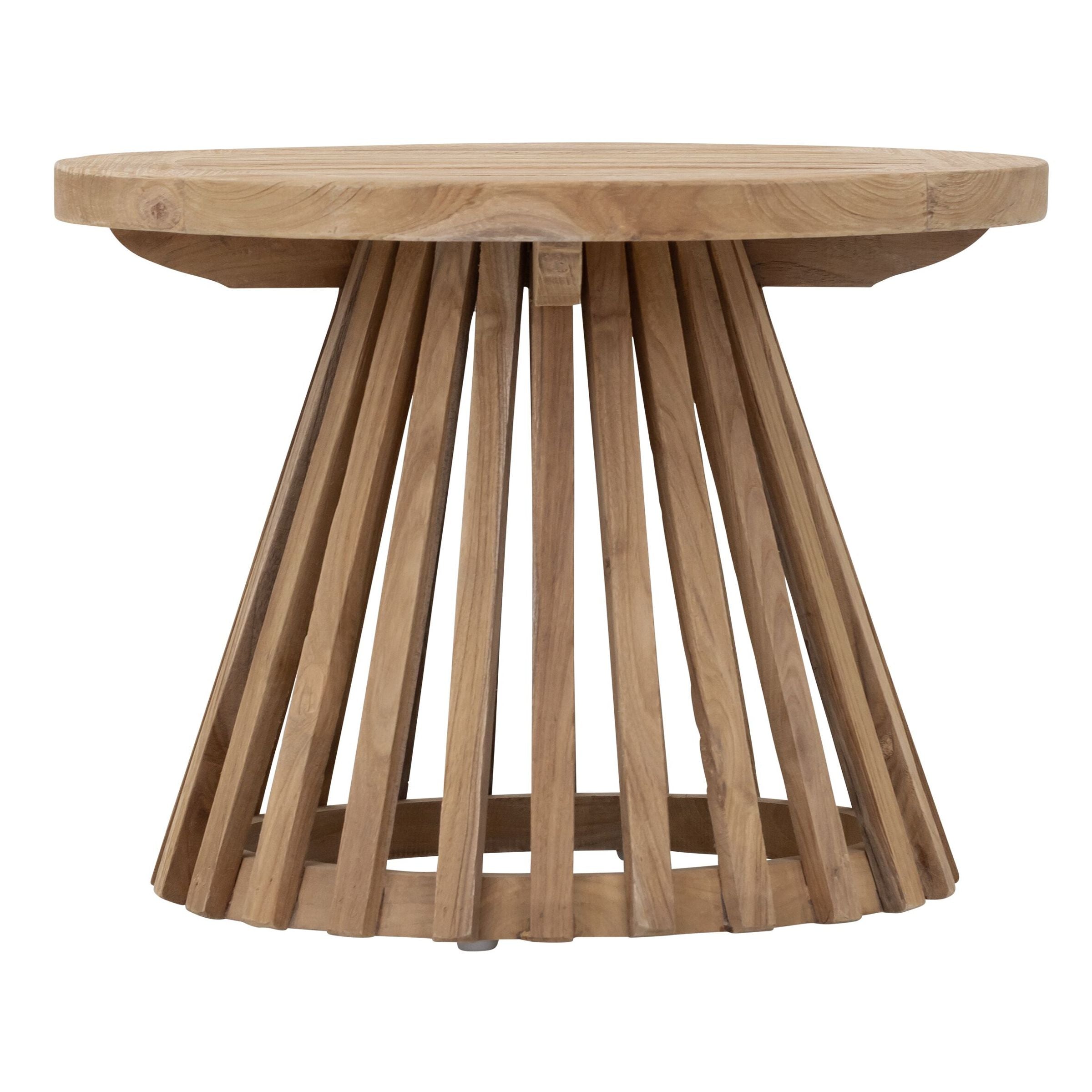 Salontafel Lily Small van MUST Living, ronde tafel van rustiek teakhout van 50 centimeter