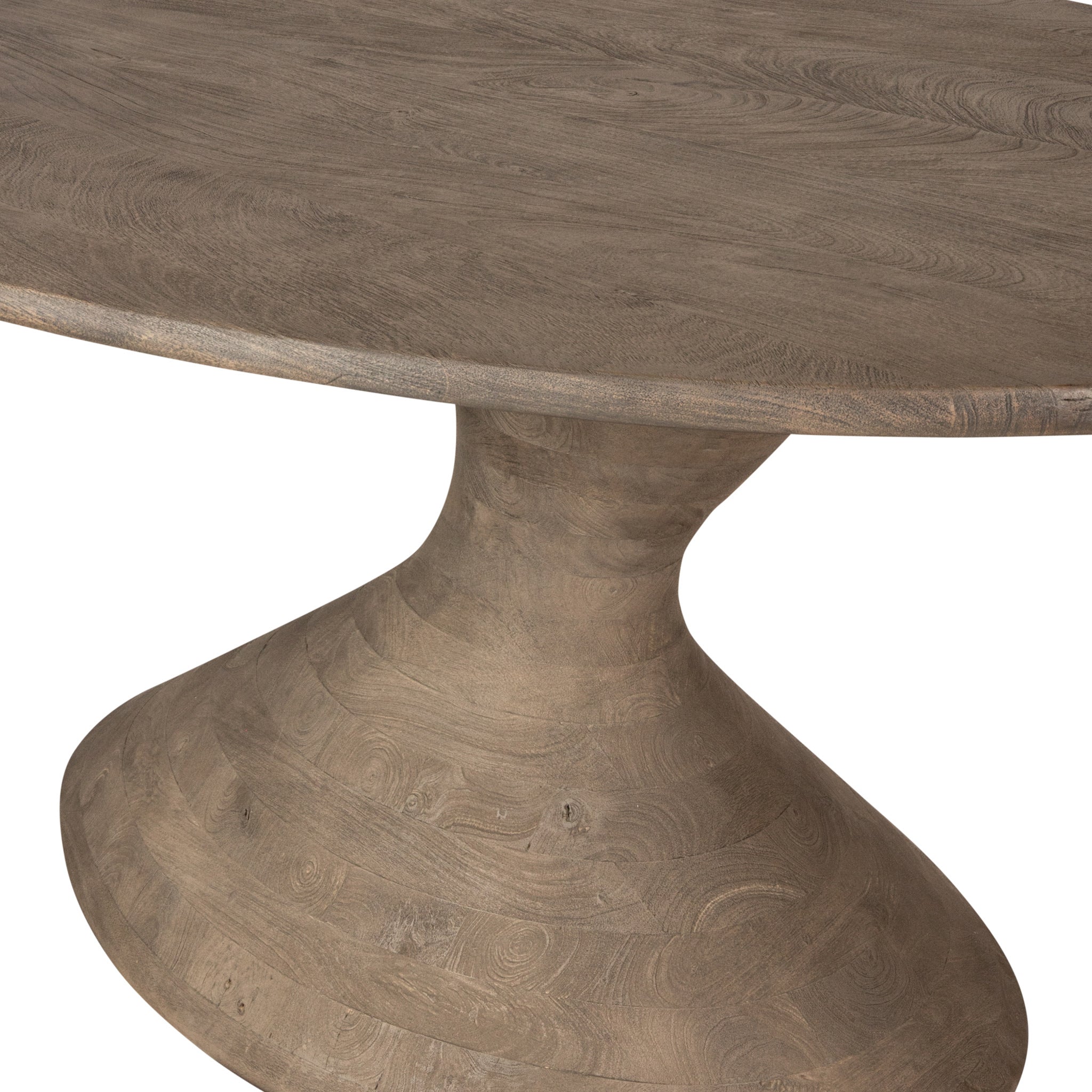 Nemo Grey mango wooden dining table oval 220cm PTMD - Eetkamertafel - PTMD - livinglovely.nl