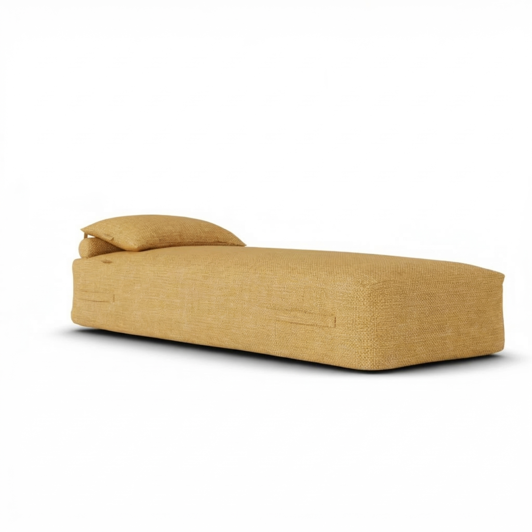 Original Daybed Yellow van Laui Lounge, geel outdoor ligbed van waterafstotende stof met zachte zitzakvorm