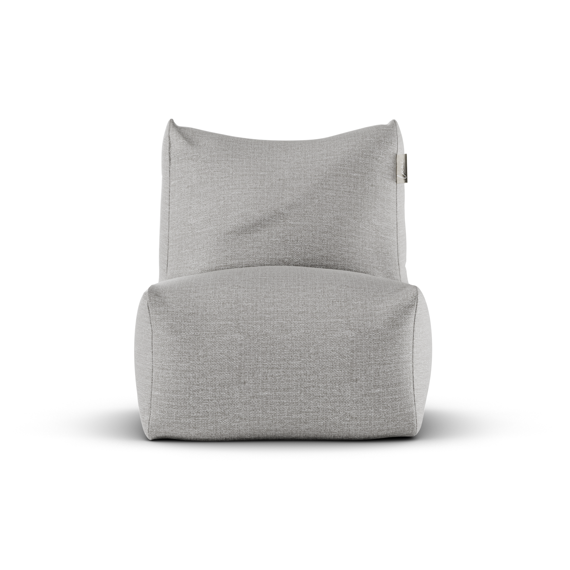 Asgrijze Junior Lounge Seat van Laui Lounge van voren, met zitting van 68 bij 68 centimeter