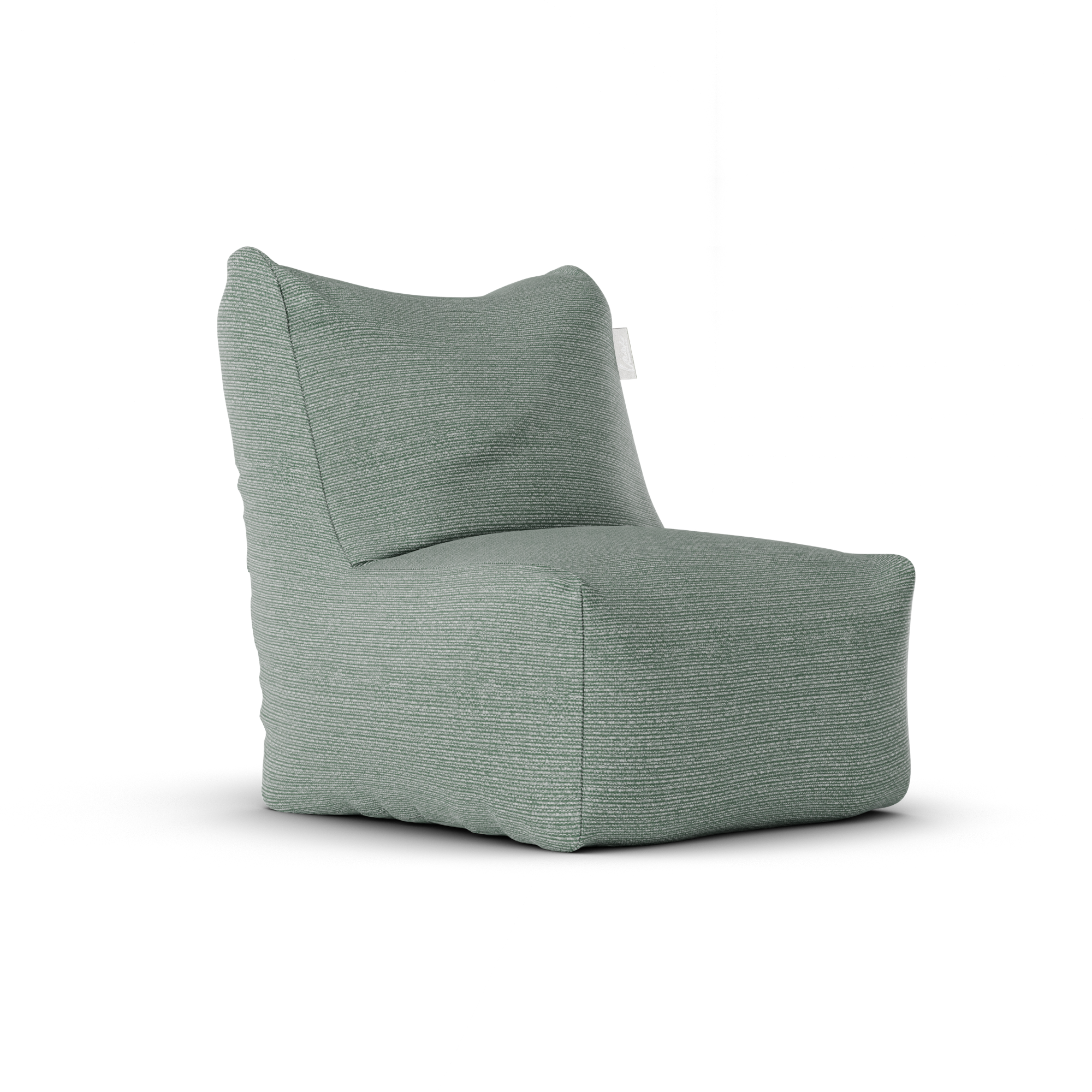 Original Junior Lounge Seat Sea Green van Laui Lounge, compacte zeegroene loungestoel schuin van links voren