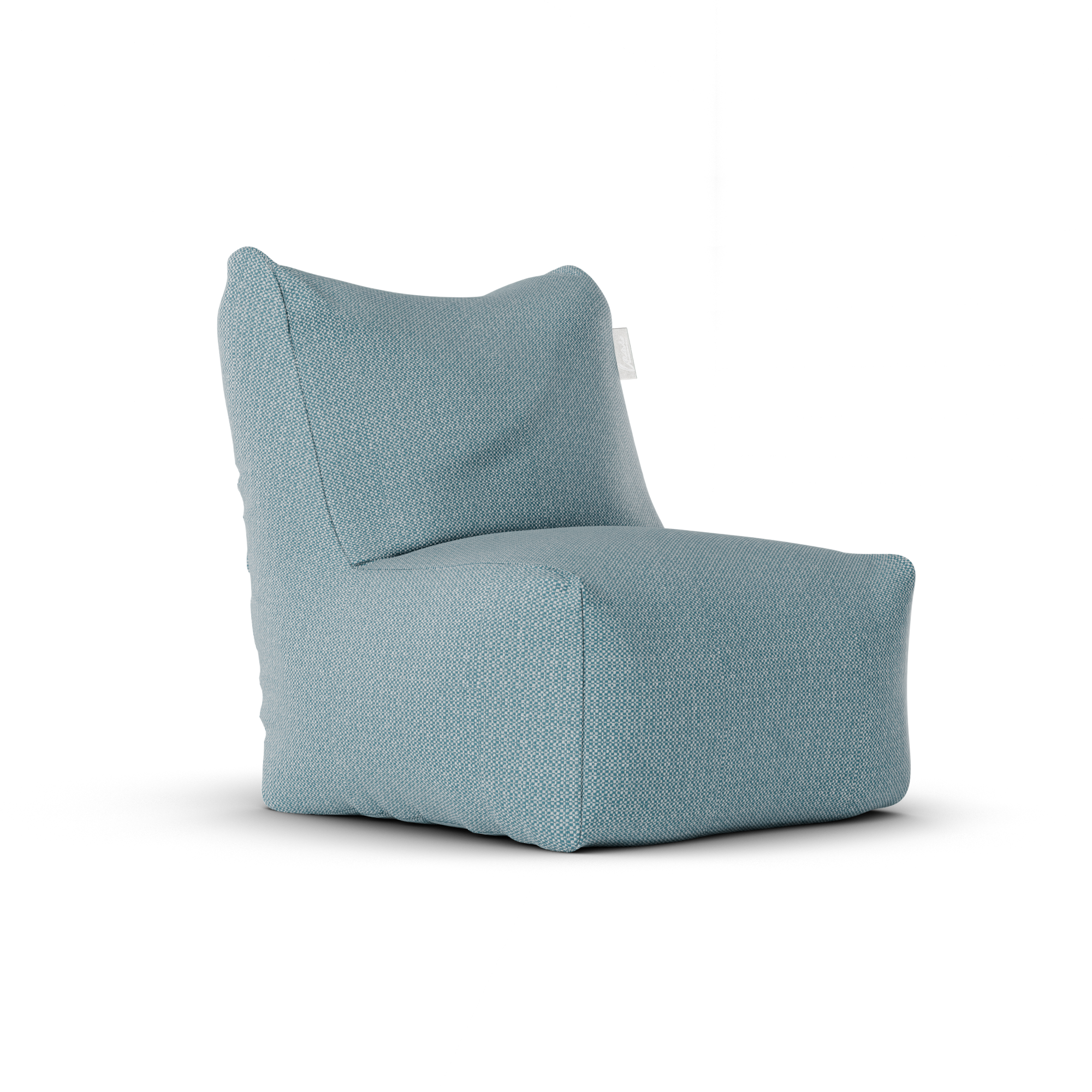 Original Junior Lounge Seat Sky Blue van Laui Lounge, compacte lichtblauwe loungestoel schuin van links voren