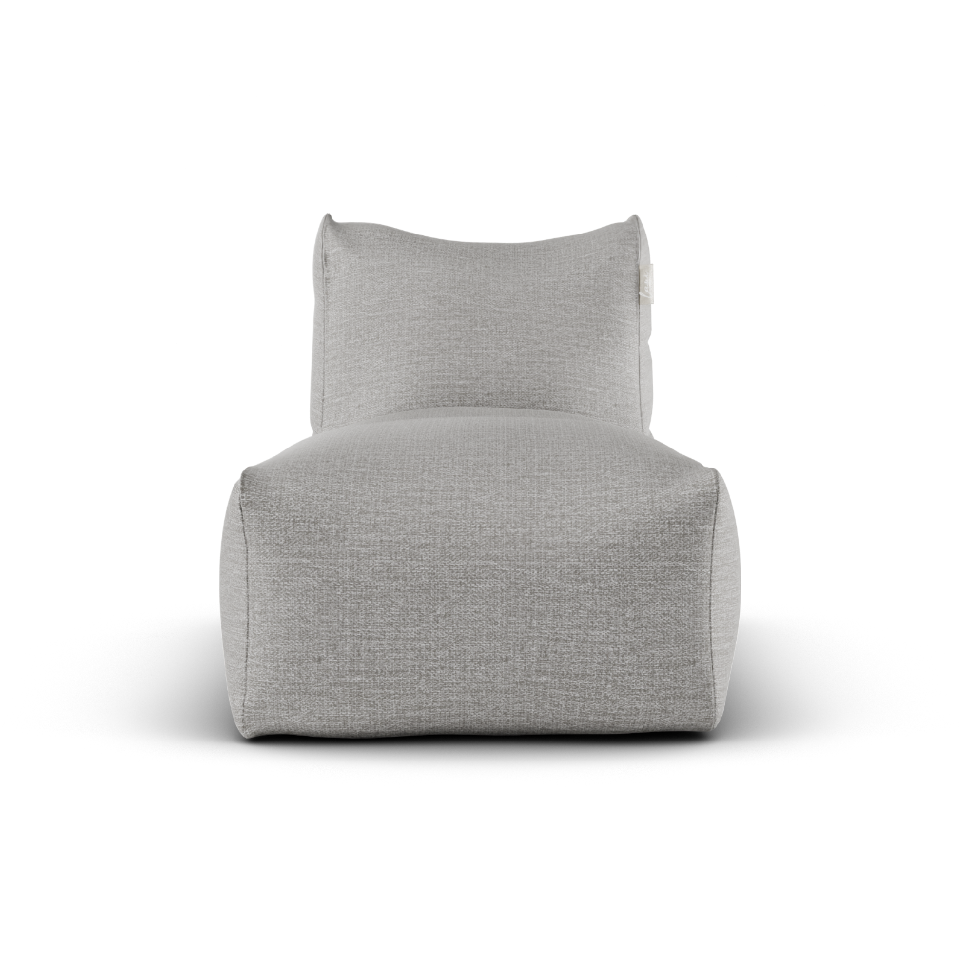 Asgrijze Long Chair van Laui Lounge van voren, met brede zitting van 68 centimeter