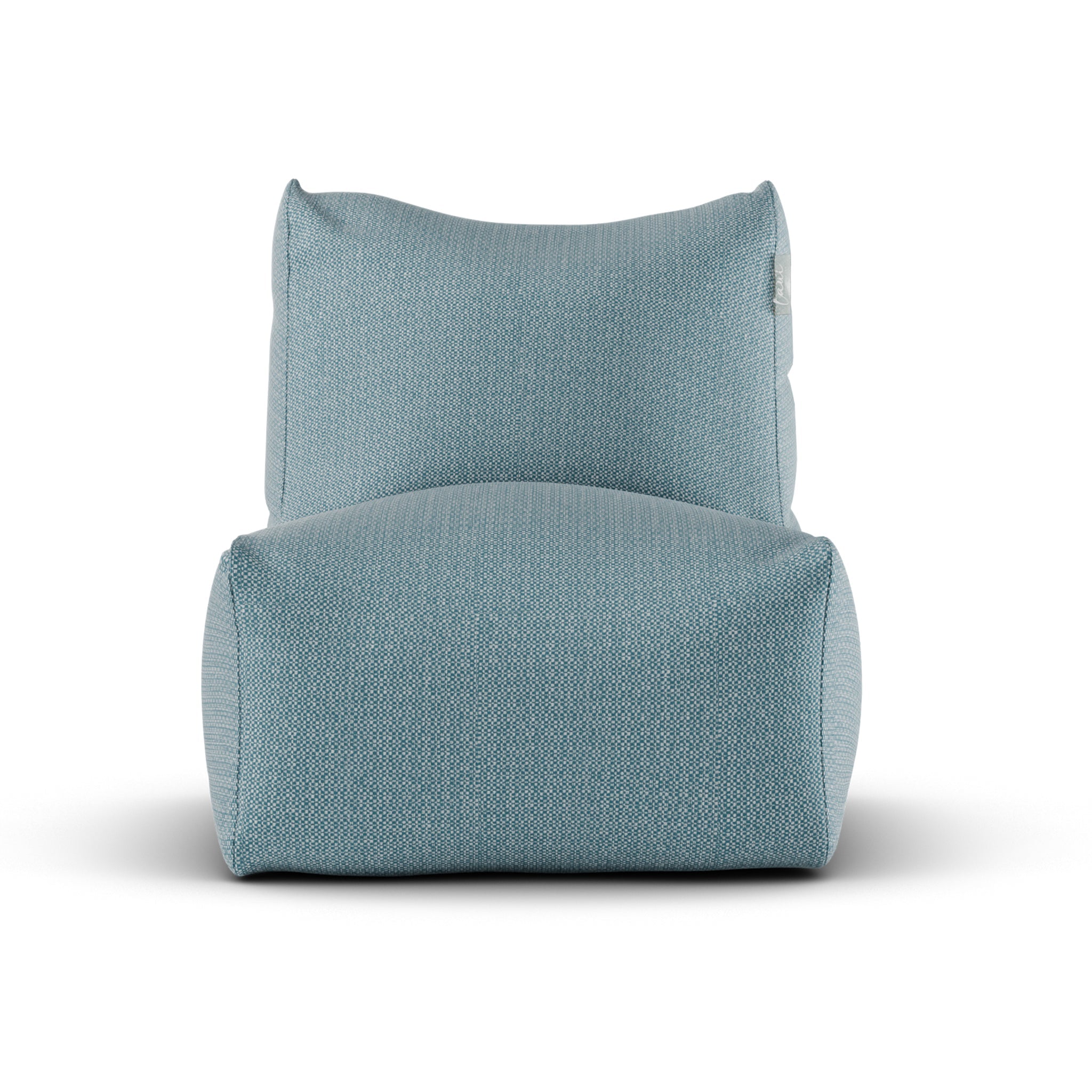 Lichtblauwe Lounge SeatXL van Laui Lounge van voren, met brede zitting van 68 centimeter