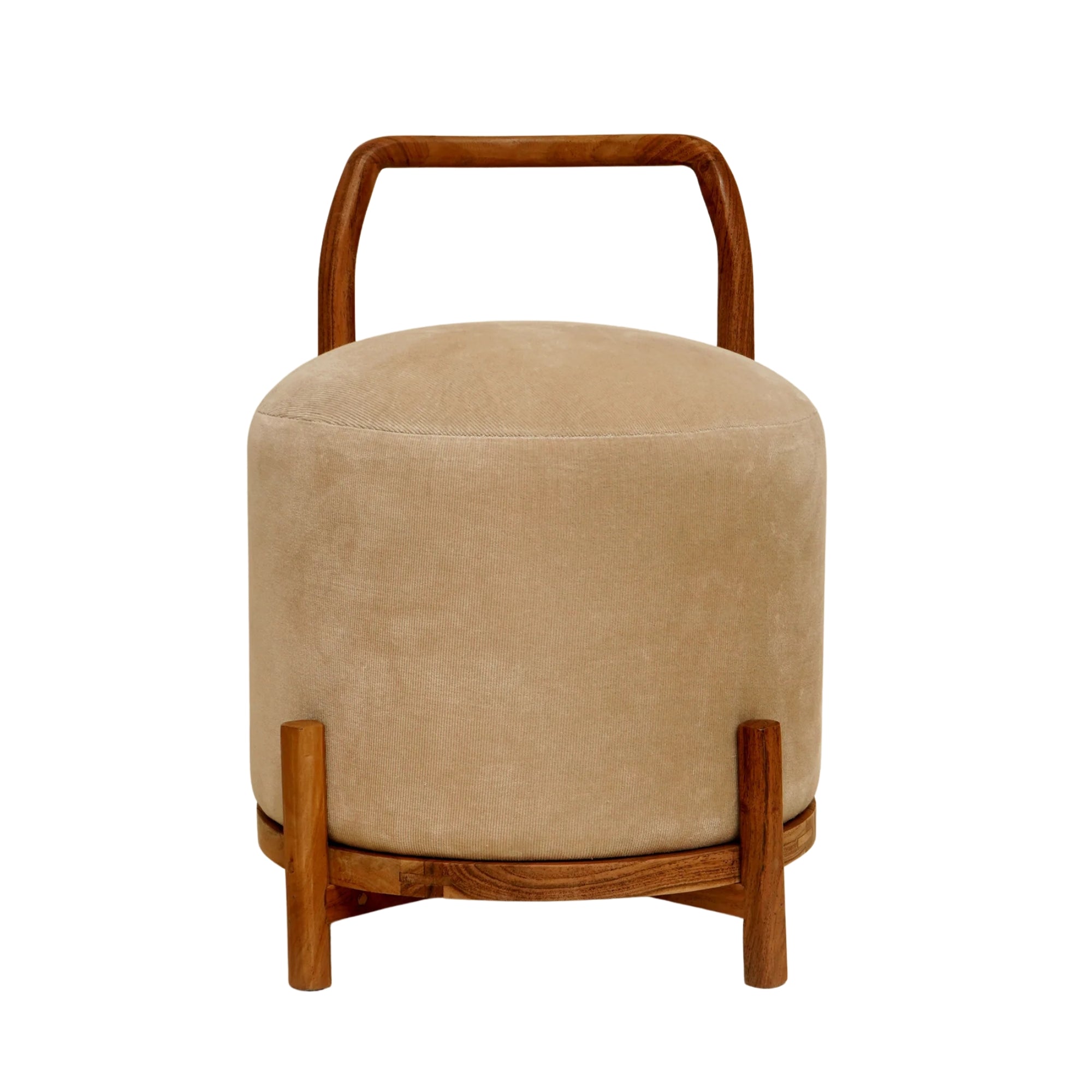 Ottomaanse Kruk Hout Beige Expobazaar - Kruk - ExpoBazaar - livinglovely.nl