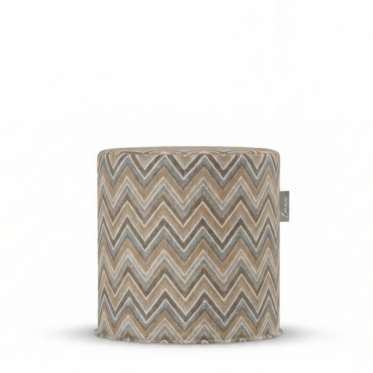 Laui Lounge Outdoor Pouf Acapulco Calico Ø44x46 cm in Sunbrella stof met grafisch dessin