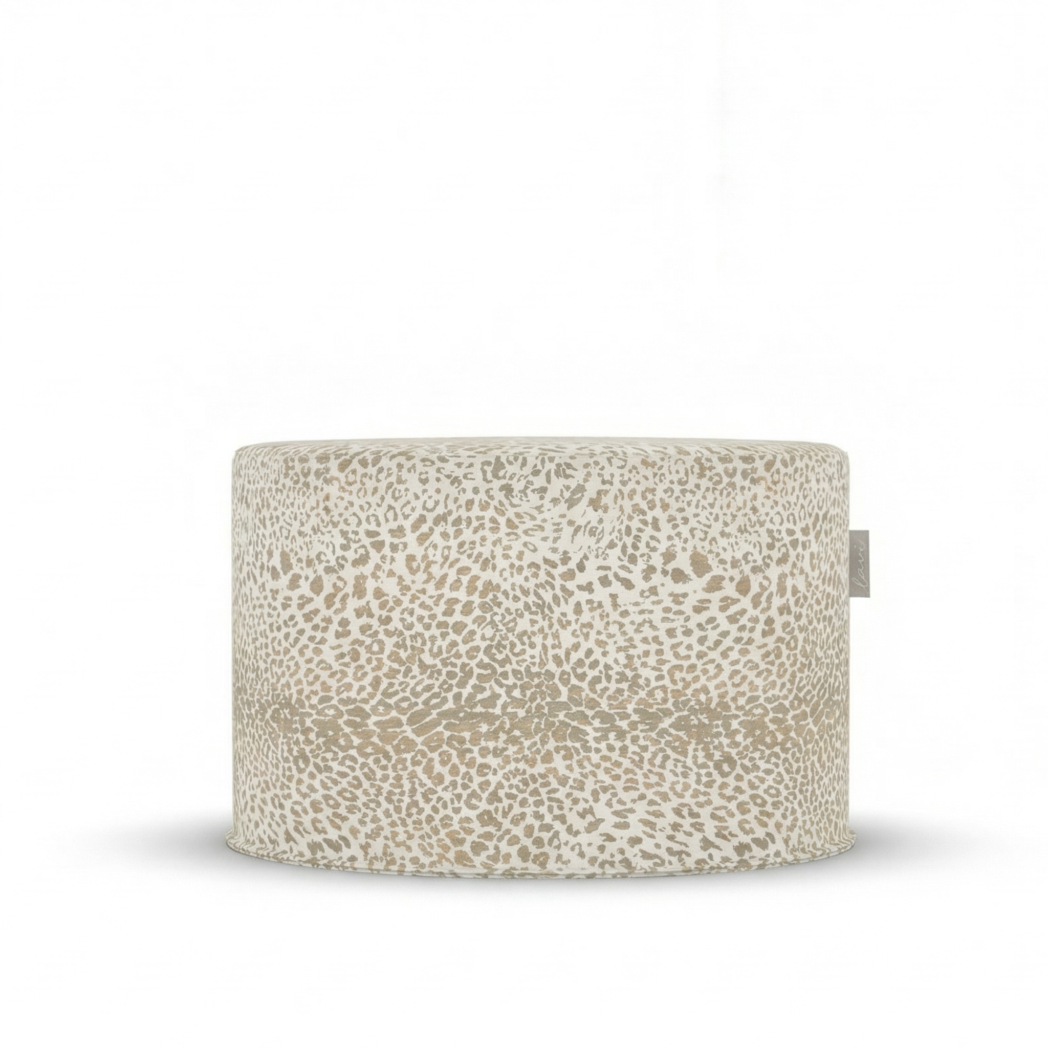 Laui Lounge Outdoor Pouf Camo Fallow Ø68x35 cm, brede ronde poef in bruingroen