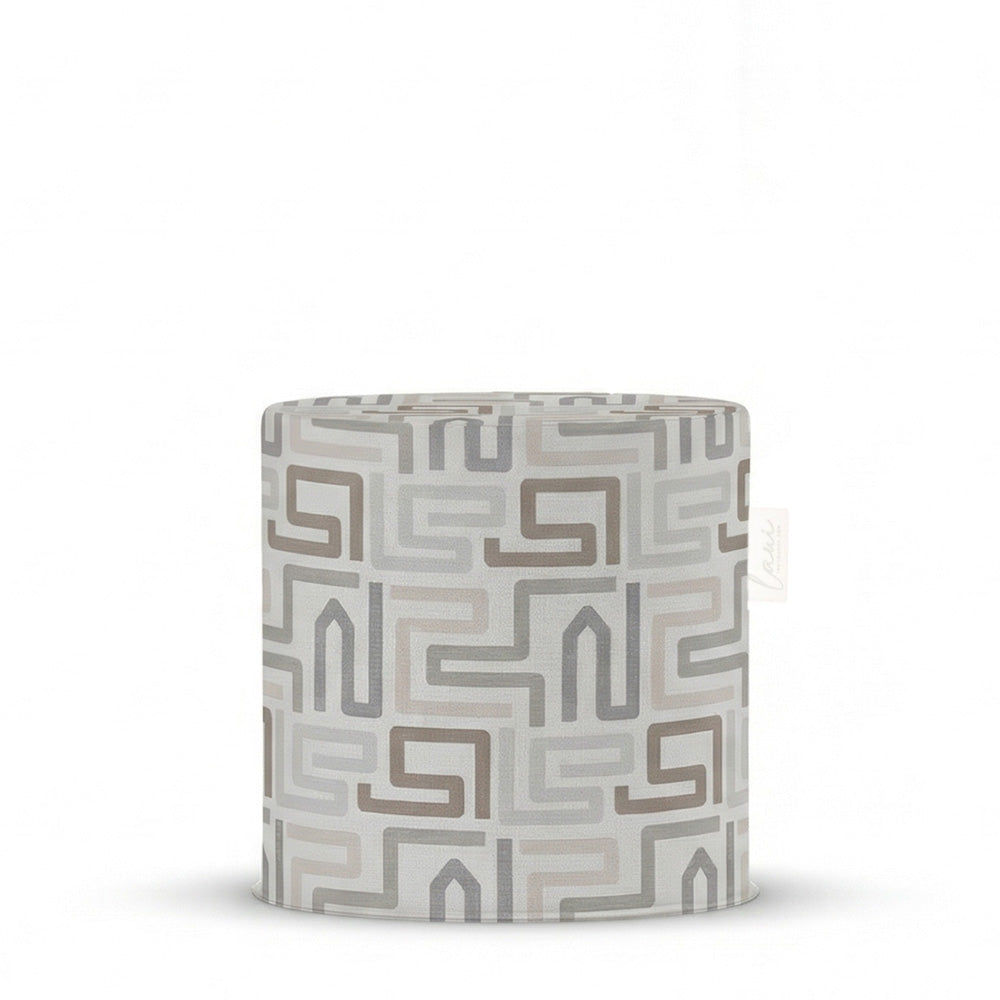 Laui Lounge Outdoor Pouf Maze Chiffon Ø44x46 cm met grafisch doolhofdessin