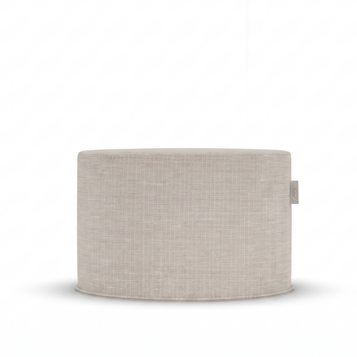 Laui Lounge Original Outdoor Pouf Ash Grey, brede ronde grijze poef van Ø68x35 cm