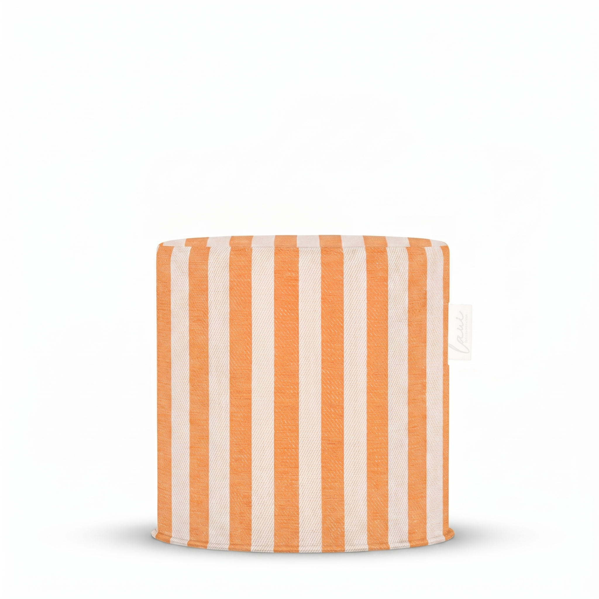 Laui Lounge Outdoor Pouf The Riviera Papaya Ø44x46 cm met warm oranje streepdessin