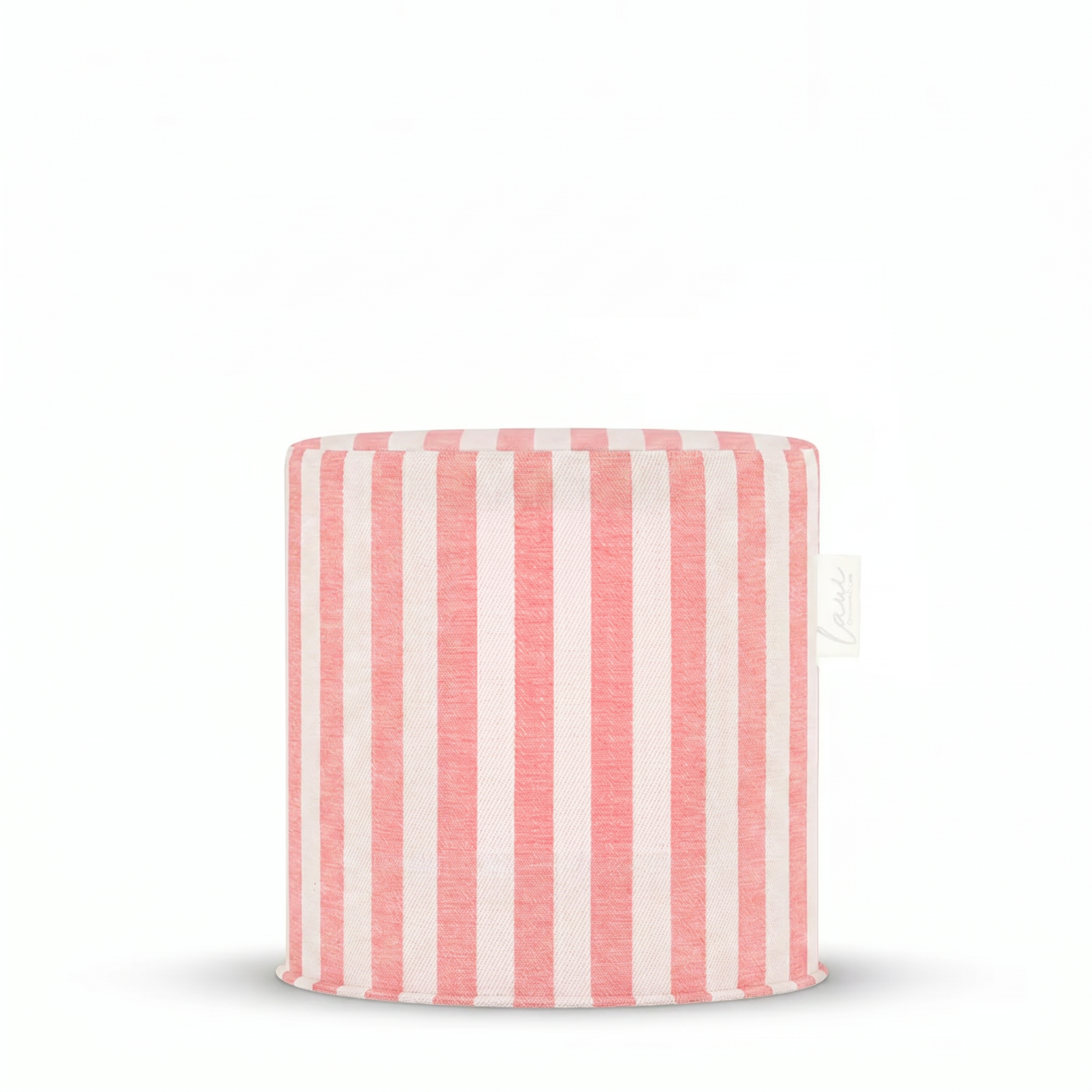 Laui Lounge Outdoor Pouf The Riviera Sorbet Ø44x46 cm met zacht roze streepdessin