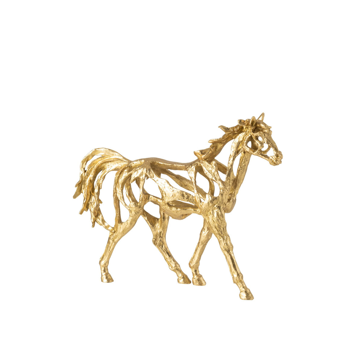 Paard Rennen Polyresin Goudkleurig Small J-Line