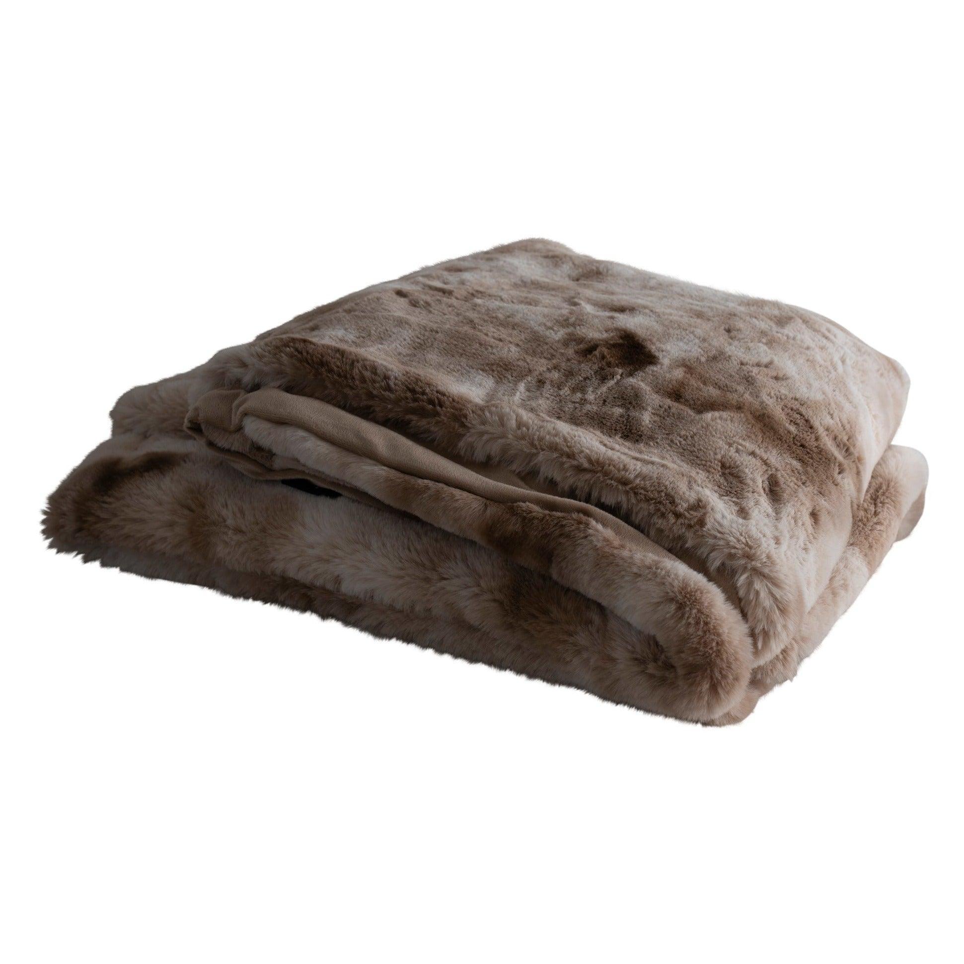 Plaid Linde Beige Fluweel in Giftbox - 220 x 240 cm PTMD - Plaid - PTMD - livinglovely.nl