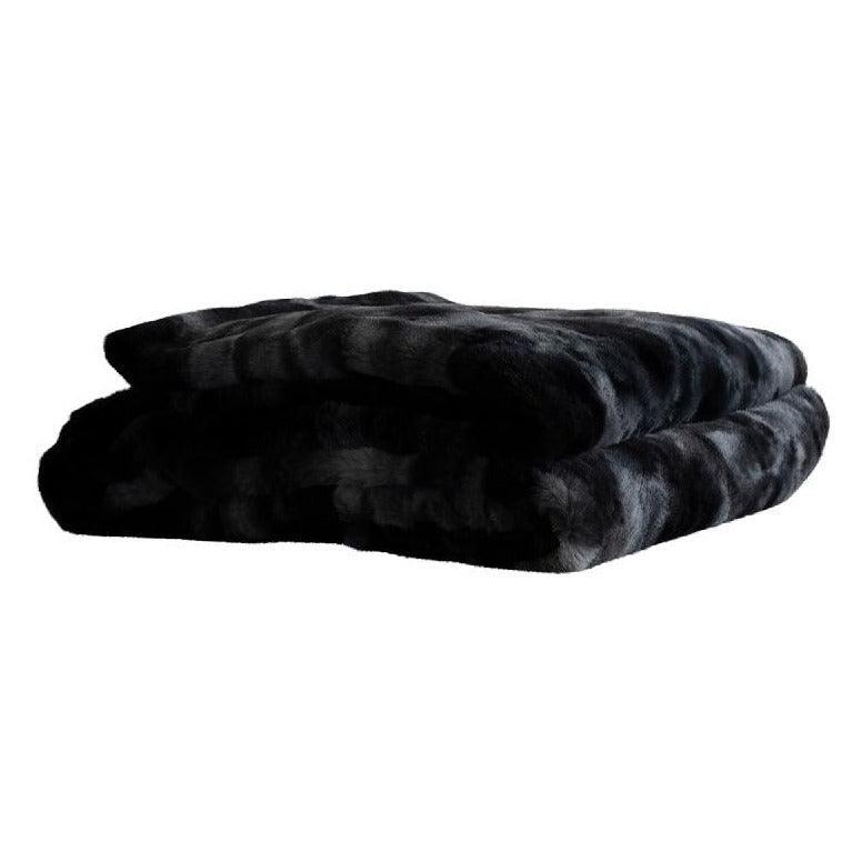 Plaid Linde Zwart Fluweel in Giftbox - 220 x 240 cm PTMD - Poef - PTMD - livinglovely.nl