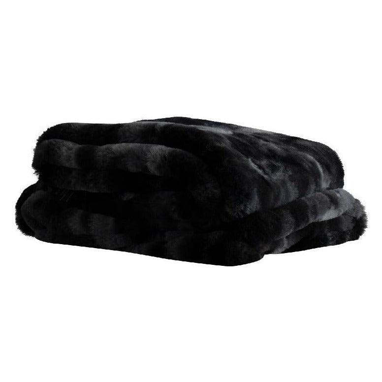 Plaid Linde Zwart Fluweel in Giftbox - 220 x 240 cm PTMD - Poef - PTMD - livinglovely.nl