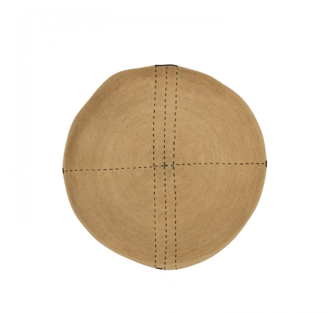 Plateau Muurdecoratie Stippellijnen Zeegras Naturel/Zwart - Wanddecoratie - J-Line - livinglovely.nl