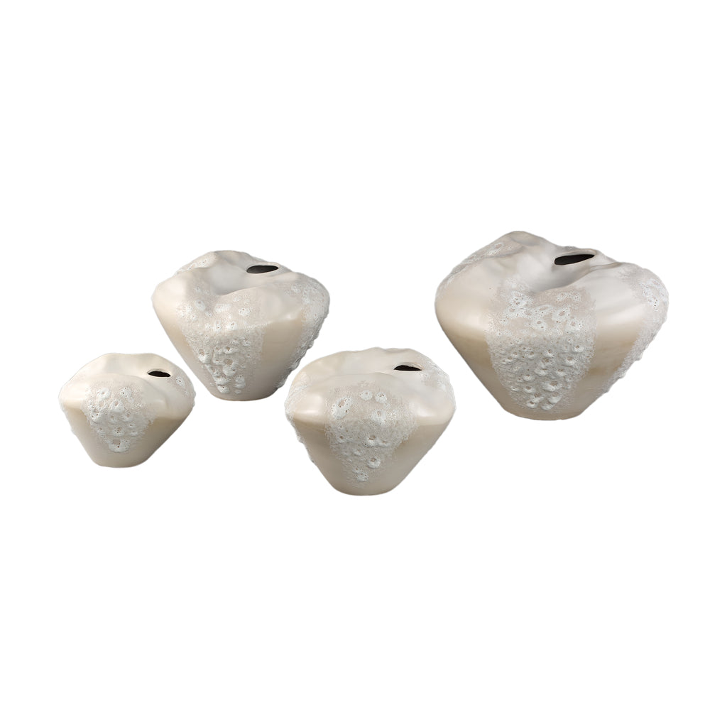 PTMD Vaas Dangelo XL - 44x43x32 cm - Keramiek - Creme PTMD - Vaas - PTMD - livinglovely.nl