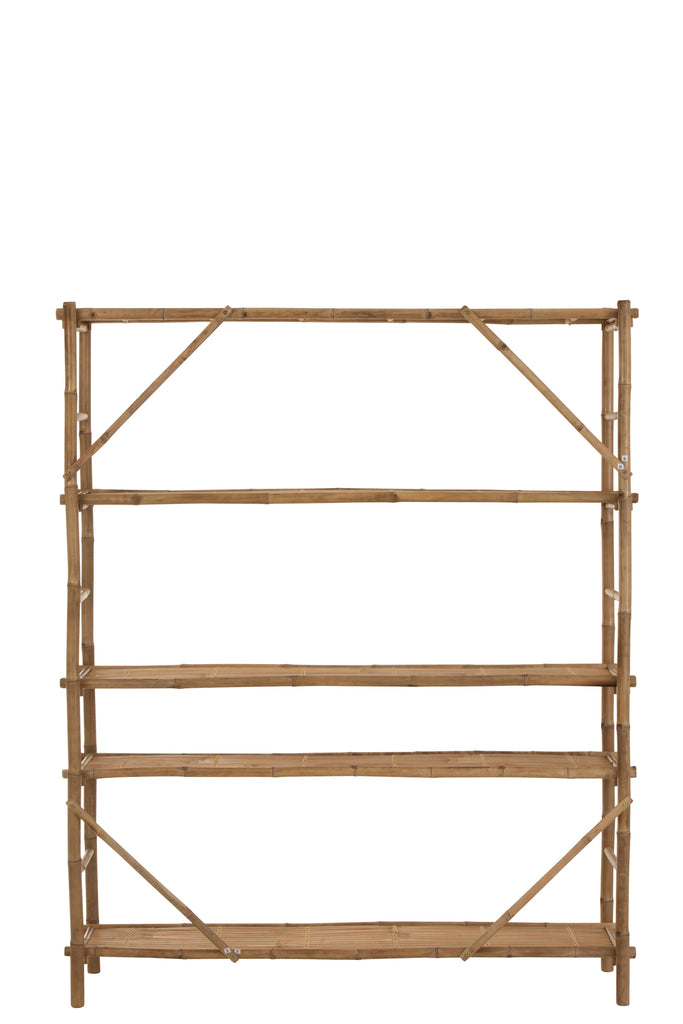 Rek 5 Planken Bamboe Naturel - Rek - J-Line - livinglovely.nl