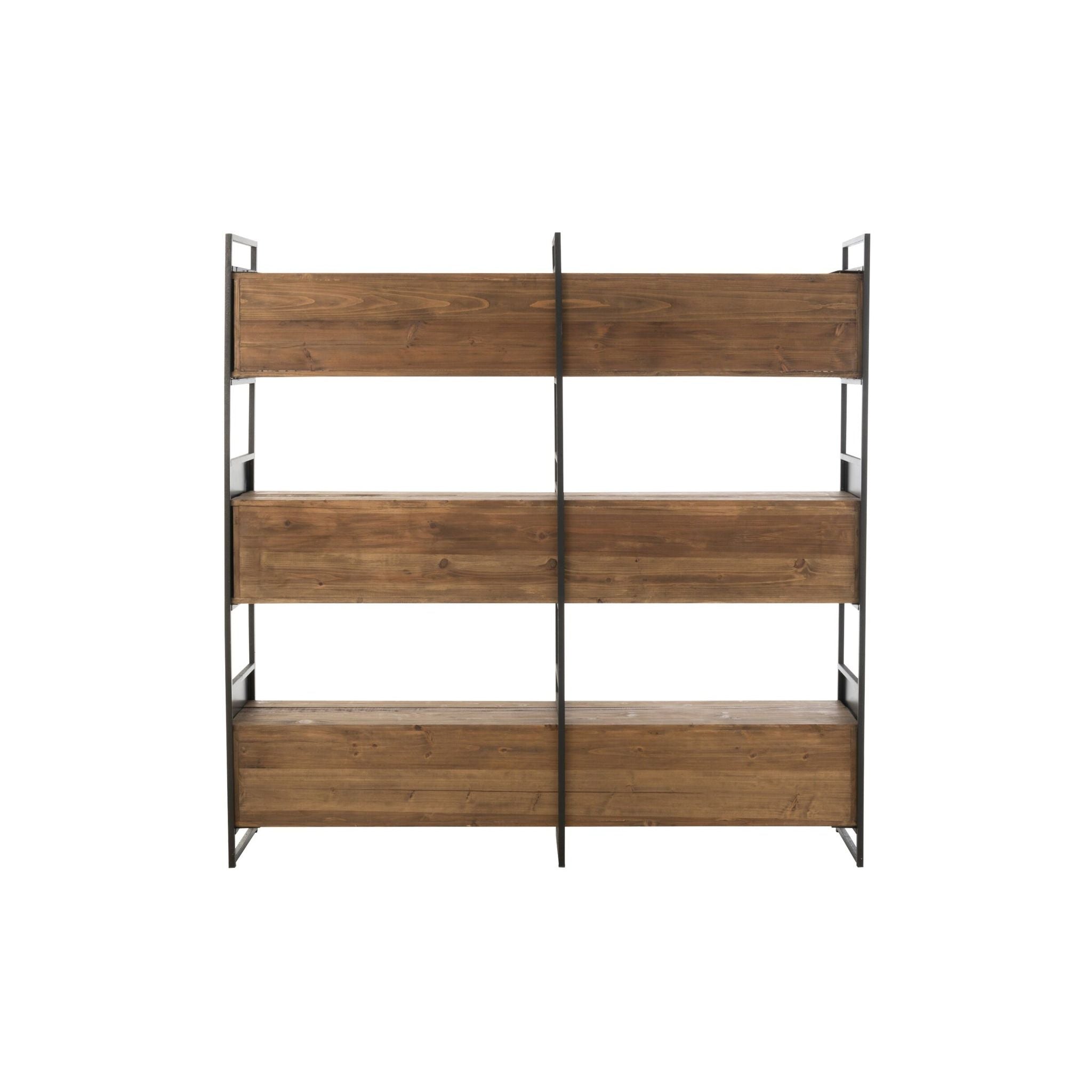 Rek Rustik Gerecycled Hout Zwart/Naturel Large J-Line