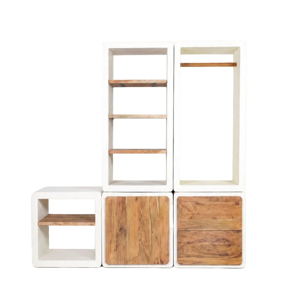 Rek Verona Hoog Kalkpleister Gebroken Wit van Pomax, ander aanzicht in gebroken wit met oog voor detail