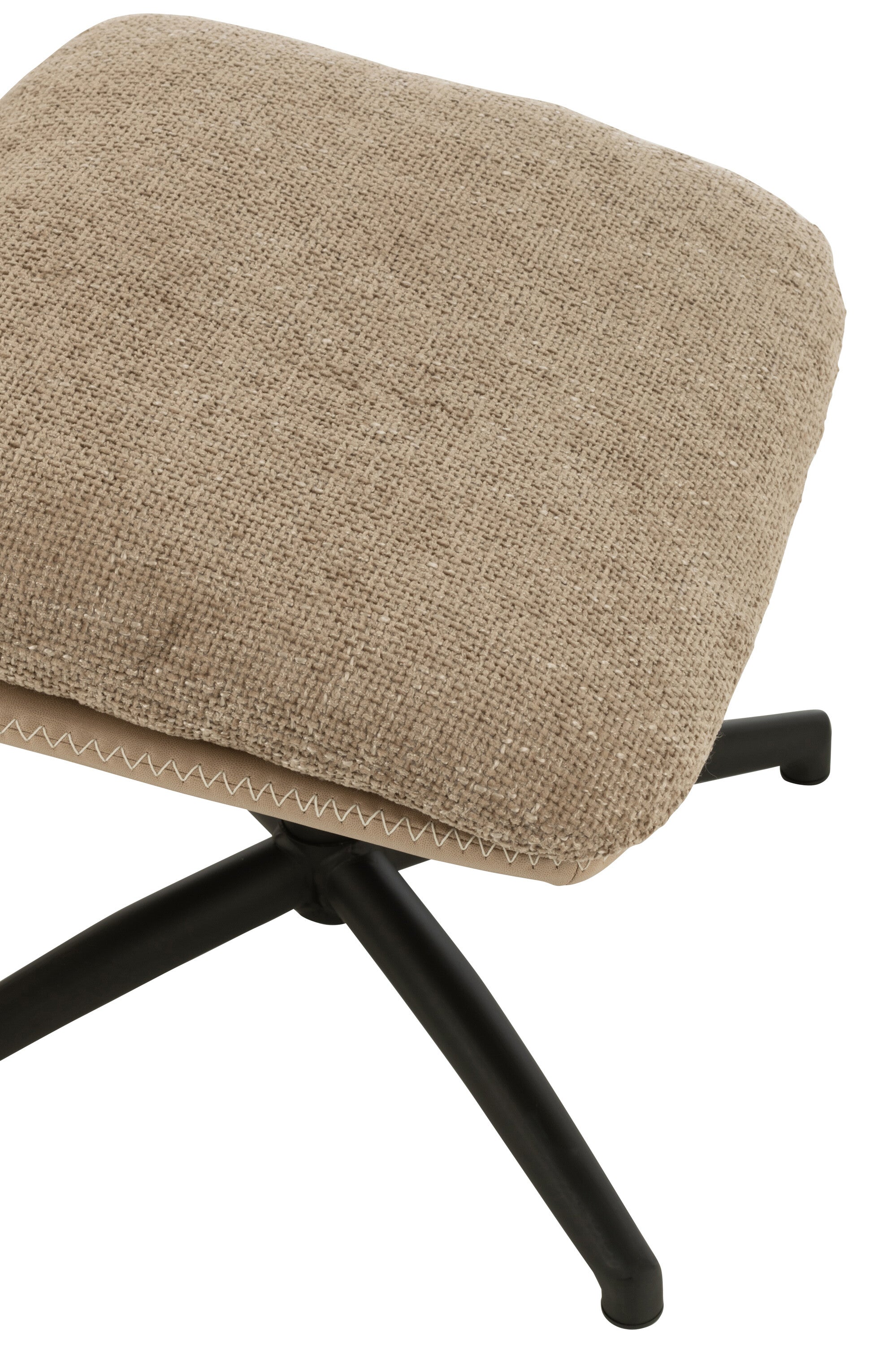 Relax Stoel + Voetbank Metaal/Multiplex Donkergrijs/Zwart - Fauteuil - J-Line - livinglovely.nl