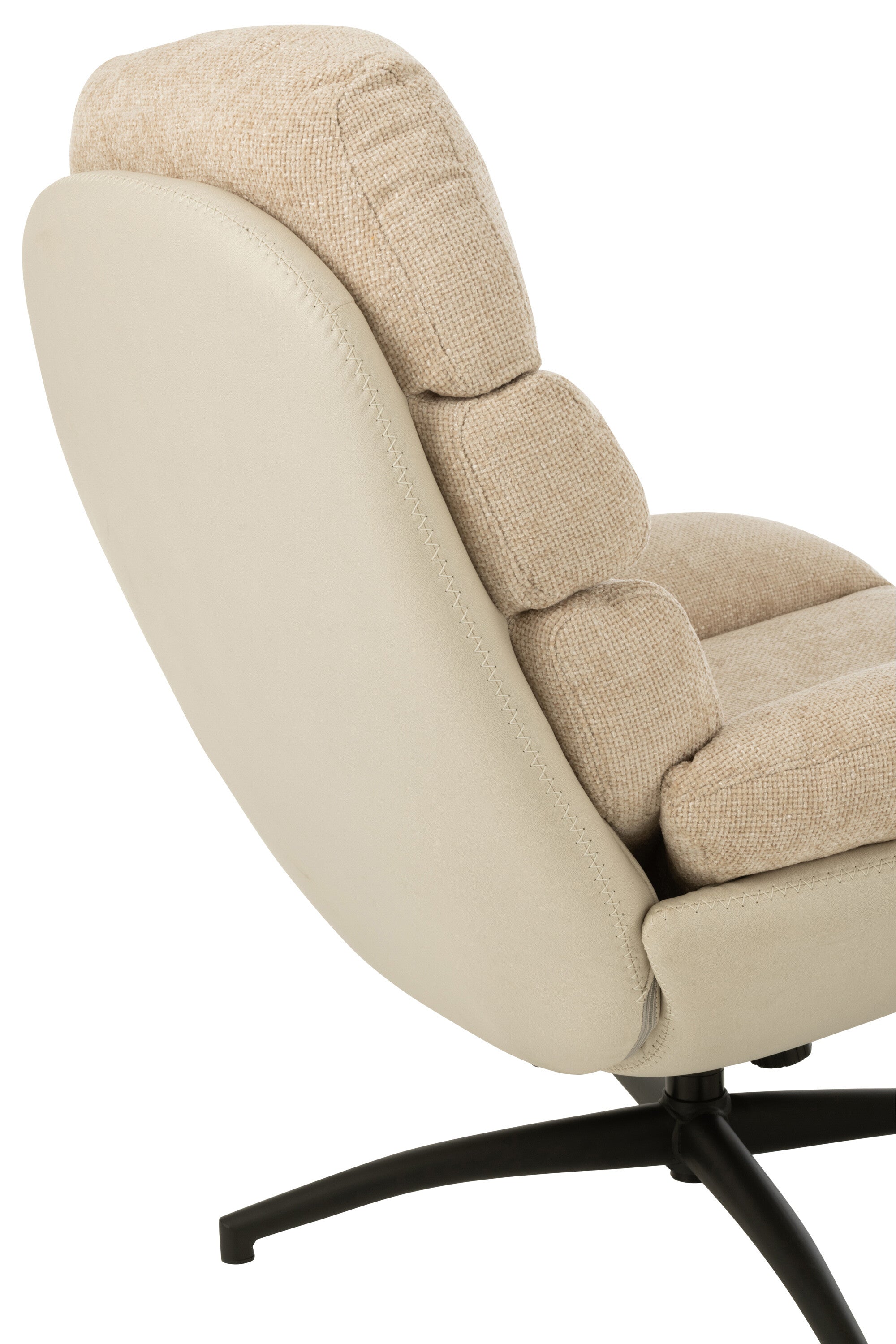 Relax Stoel + Voetbank Metaal/Multiplex Grijs/Zwart - Fauteuil - J-Line - livinglovely.nl