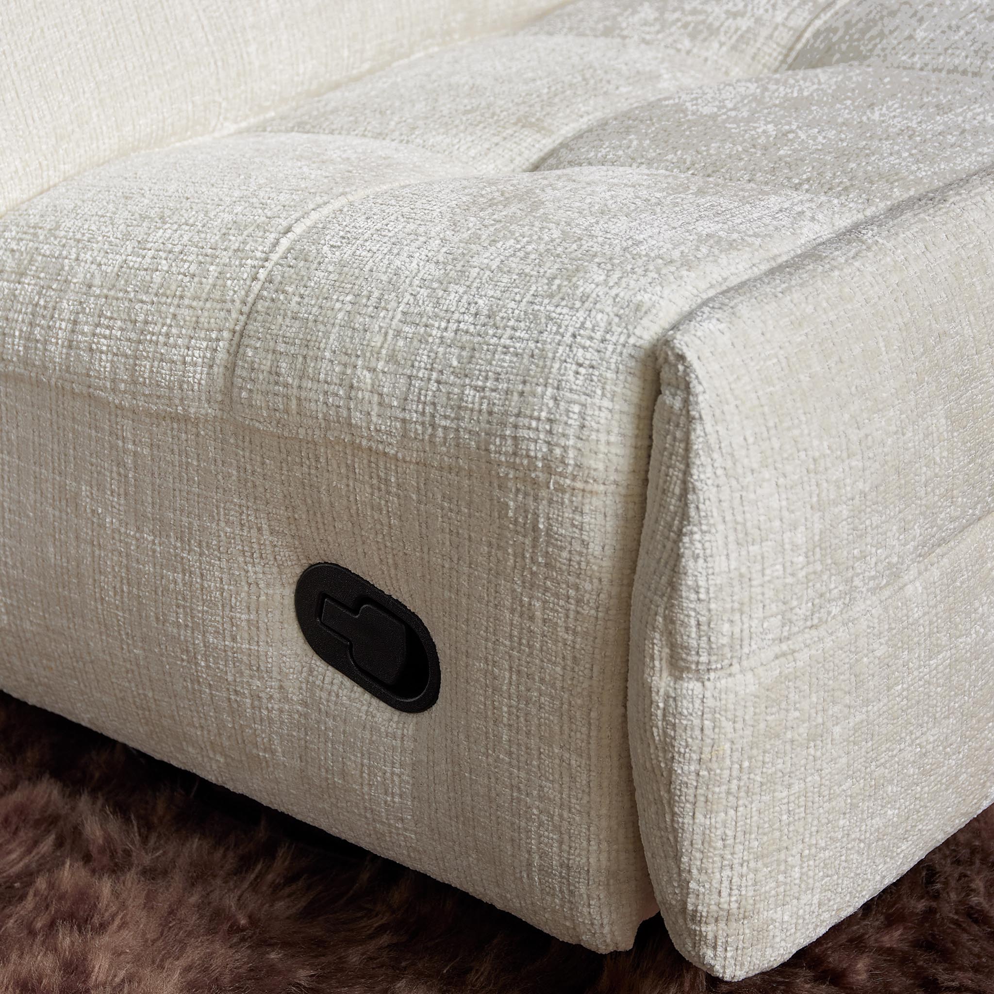 Relaxfauteuil Chill Off White van Starfurn, relaxstoel met omhoogkomend voetgedeelte