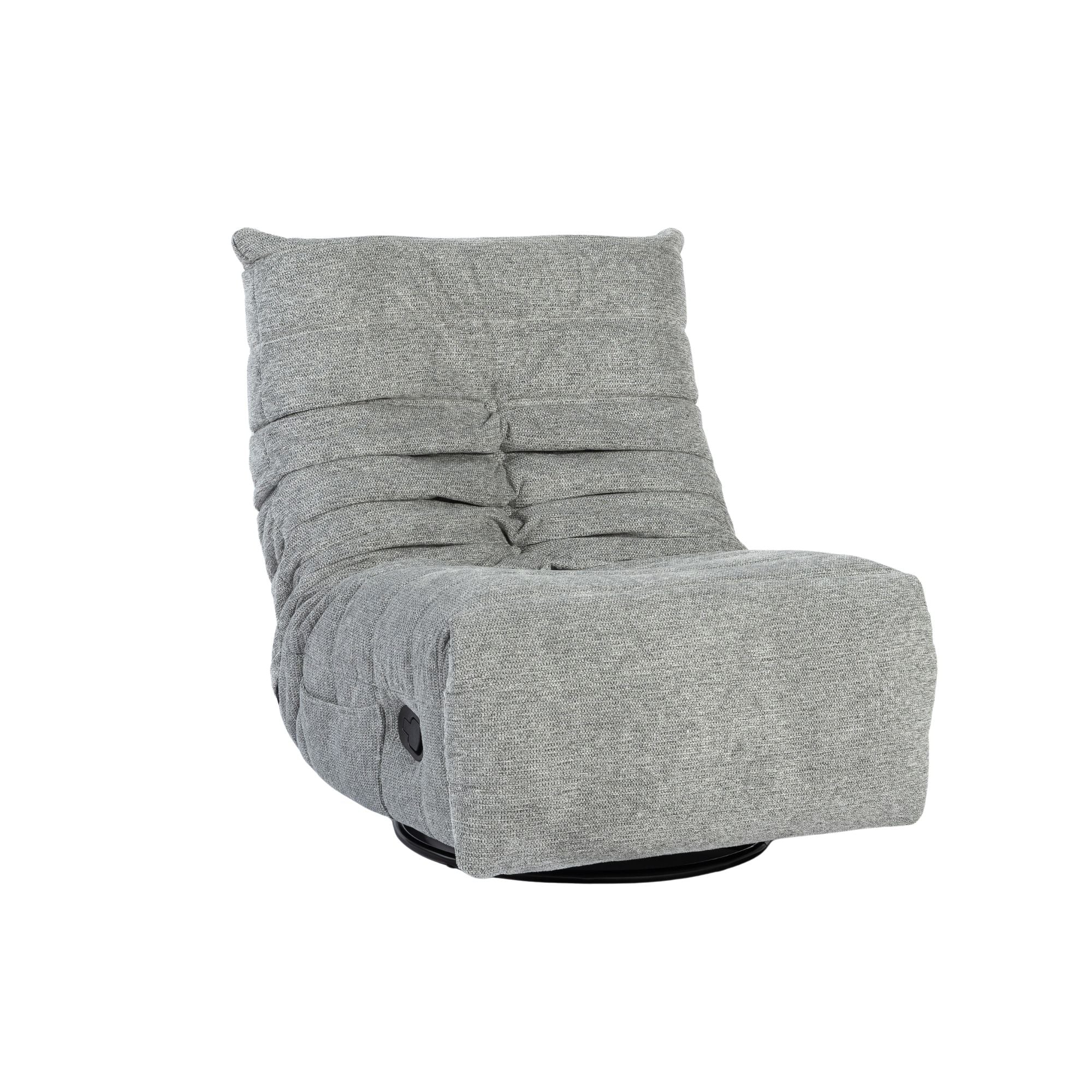 Relaxfauteuil Zen van Starfurn in grijs, schuin vooraanzicht in rechte stand