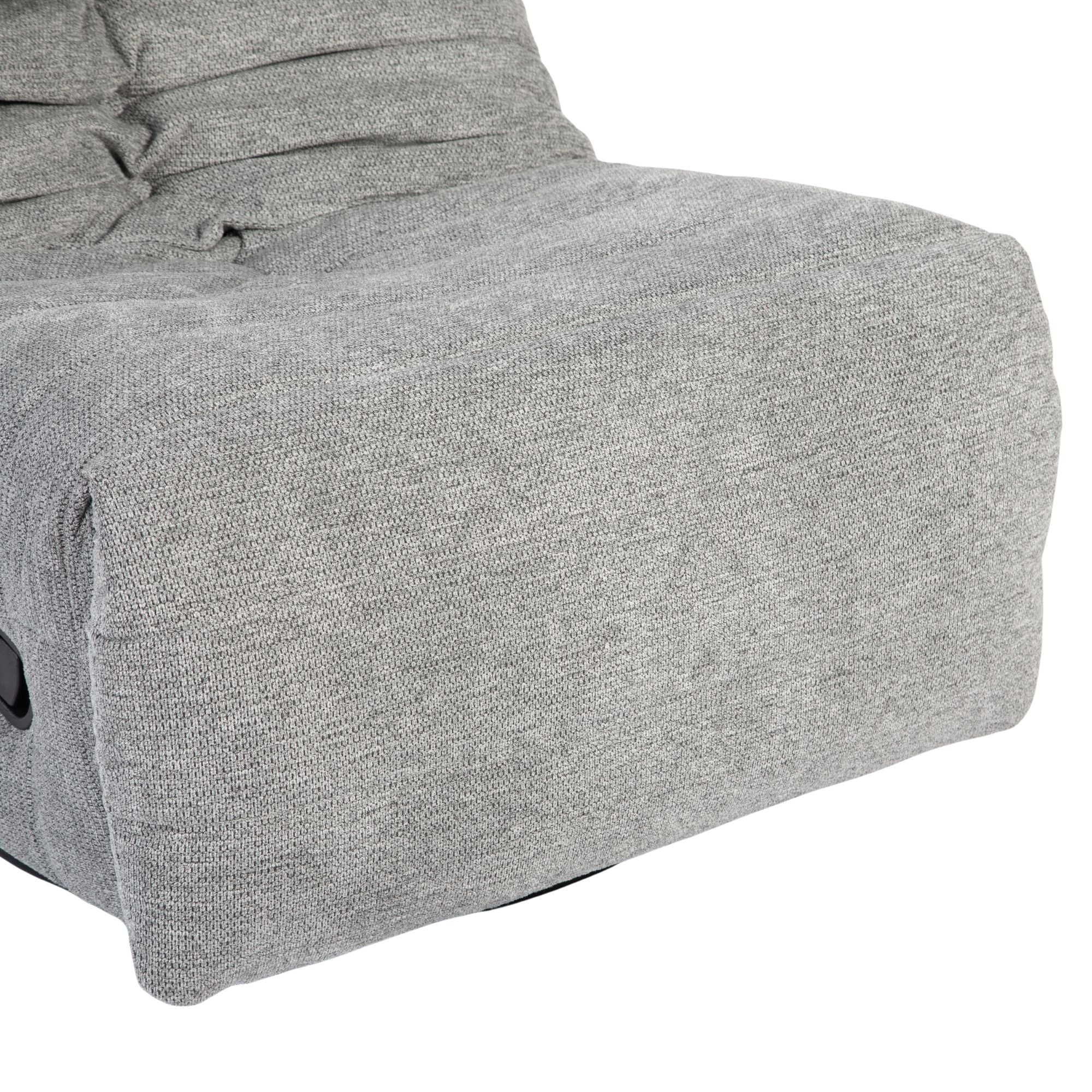 Relaxfauteuil Zen van Starfurn in grijze stof, uitgeklapt naar ligstand