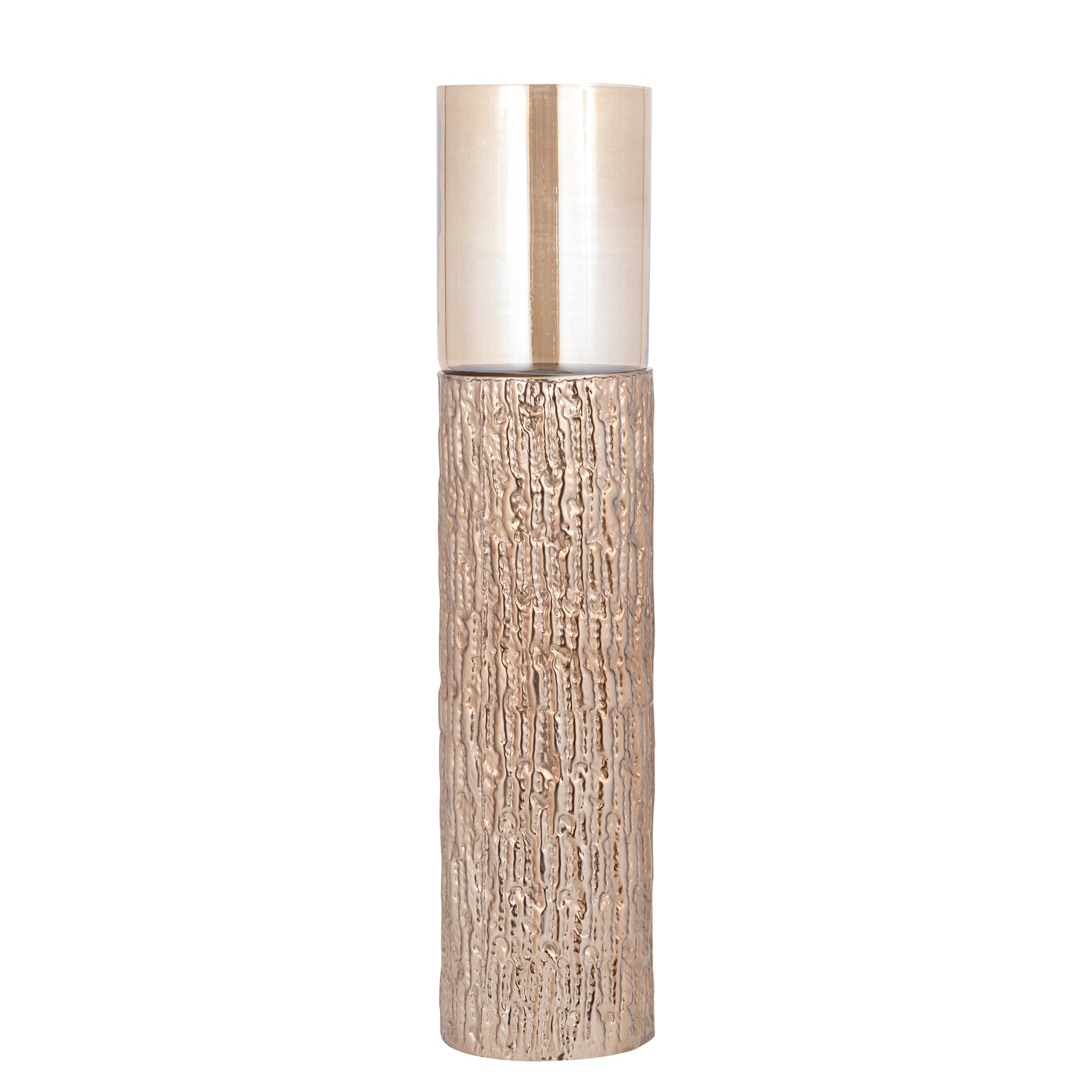 Rezy BrownGold Big Floor Stormlight Amber Luster L PTMD - Kandelaar - PTMD - livinglovely.nl