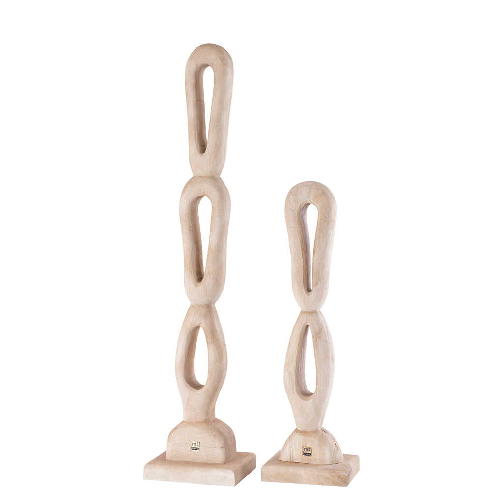 Rhyce Natural mango wood statue open figure L PTMD - Beeld - PTMD - livinglovely.nl