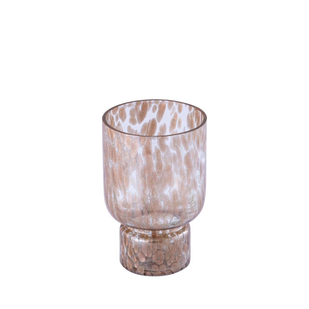 Rishi Clear glass stormlight pink dots round S PTMD - Windlicht - PTMD - livinglovely.nl