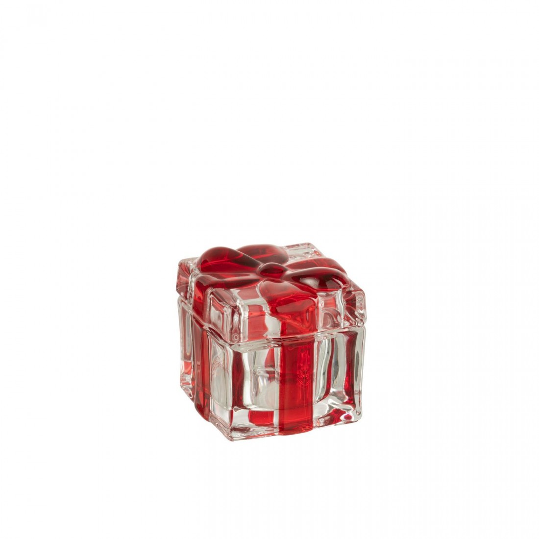 Voorraadpot /Theelichthouder/Geschenkendoos Glas Rood Set van 3 J-line