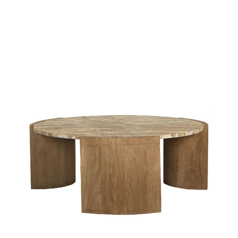 Javina Koffietafel Naturel Marmer Ø90cm PTMD