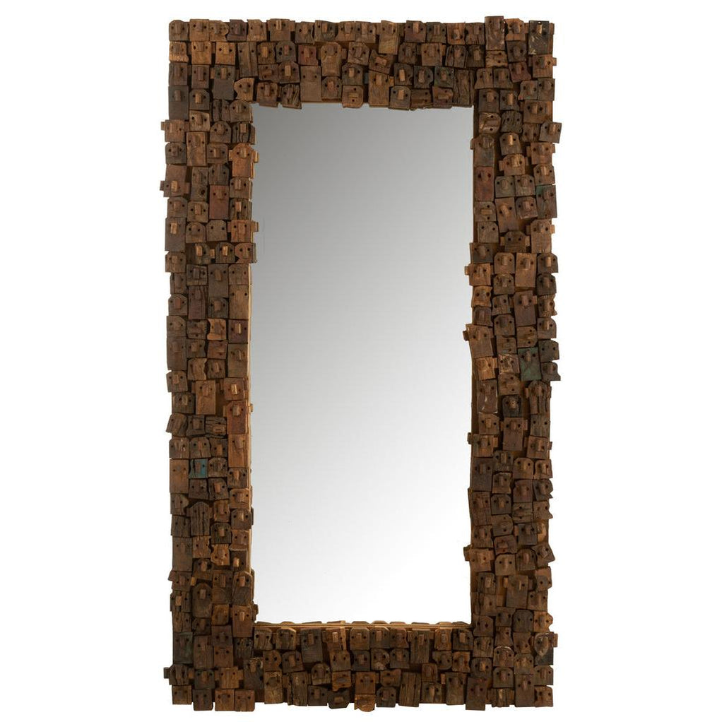 Spiegel Syma Gerecycleerd Hout/Spiegel Naturel Large J-Line
