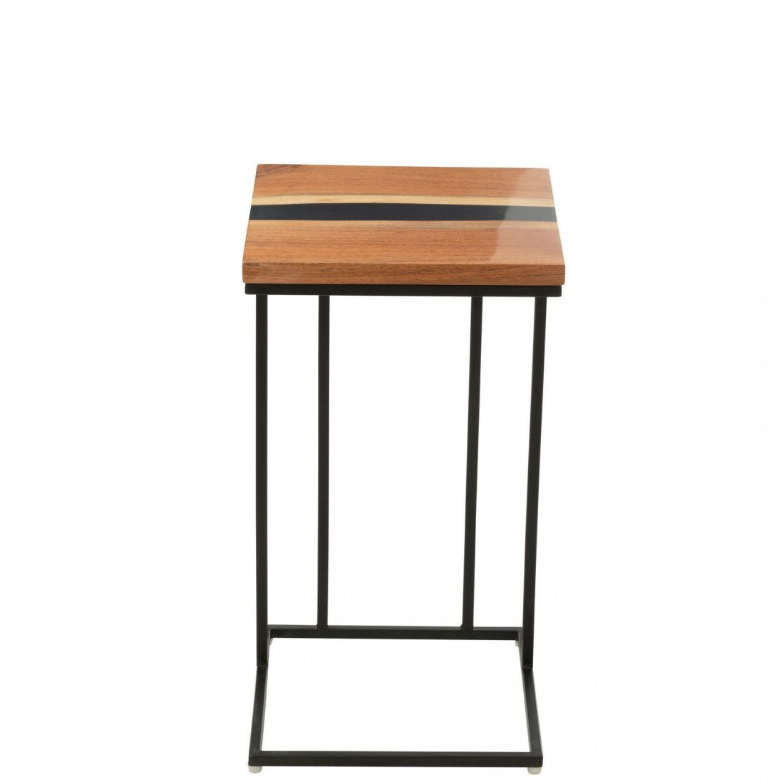Bijzettafel Vierkant Acacia Hout/Epoxyhars Naturel/Zwart J-Line