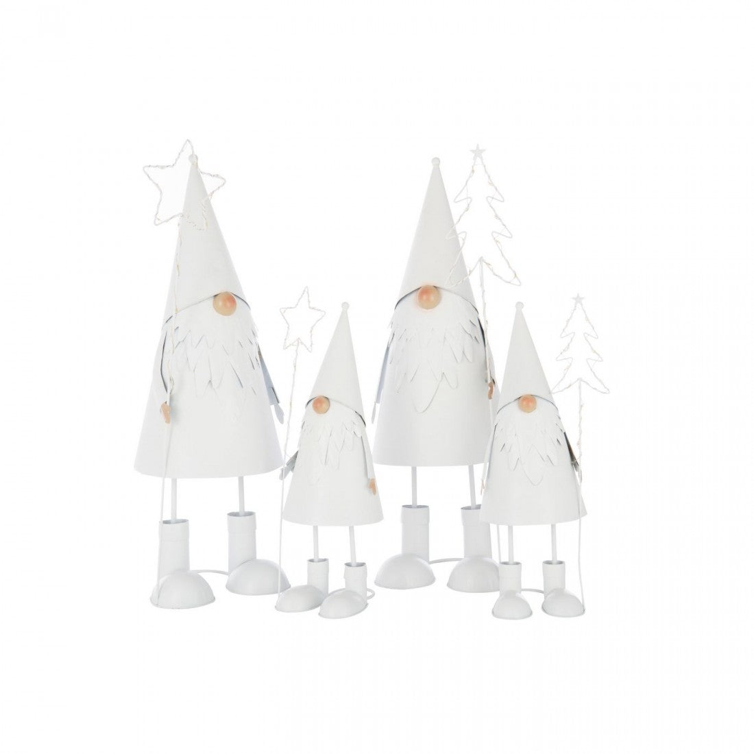 Kerstman Led Ster + Boom Metaal Wit Large Set van 2 J-Line