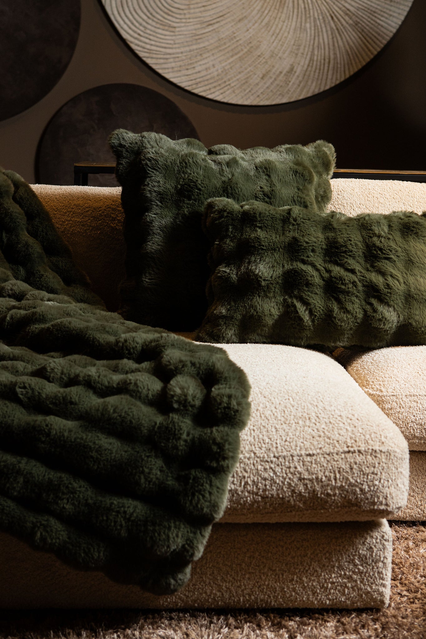 Plaid Dunae Mos Groen Nep Bont Small 170x140cm PTMD