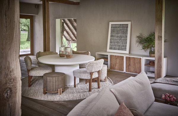 PIASTRO - Tafel - Kalkpleister - DIA 150 x H 68 cm - gebroken wit Pomax