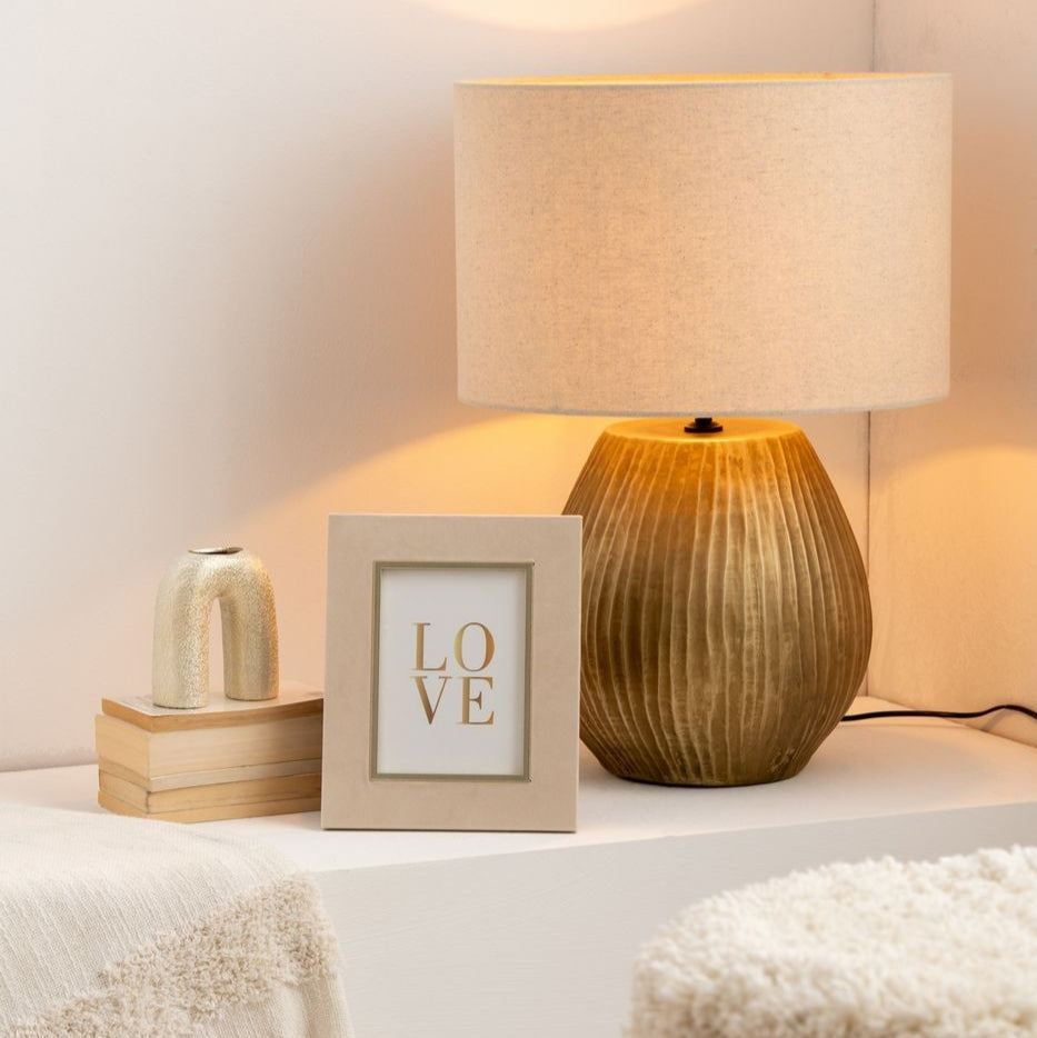 Lamp Nebu Rond Keramiek Goud Small J-Line